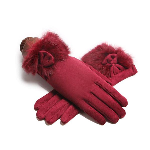 five fingers gloves winter women suede leather bow touch screen glove fur wrist thick velvet windproof warm cycling driving mittens j22, Blue;gray
five fingers gloves winter women suede leather bow touch screen glove fur wrist thick velvet windproof warm cycling driving mittens j22, Blue;gray