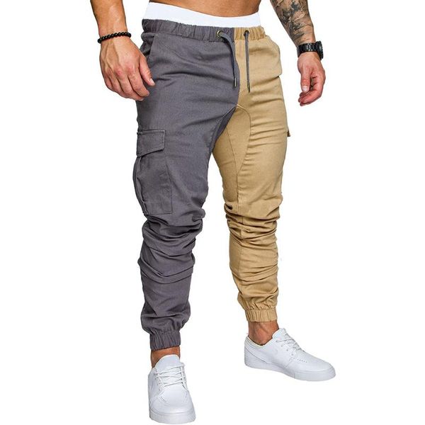 men's pants men stitching color sweatpants 2021 drawstring sportwear elastic waist pocket fashion handsome comfortable trousers, Black
men's pants men stitching color sweatpants 2021 drawstring sportwear elastic waist pocket fashion handsome comfortable trousers, Black