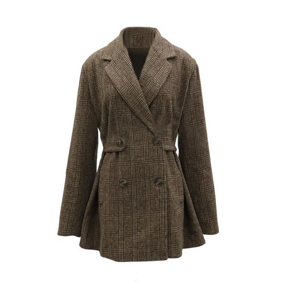 plaid wool blends blazer coat women jacket vintage autumn winter loose double breasted temperament woolen women's suits & blazers, White;black
plaid wool blends blazer coat women jacket vintage autumn winter loose double breasted temperament woolen women's suits & blazers, White;black