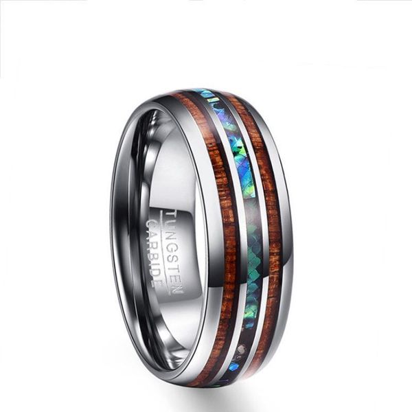 wedding rings men women black bands tungsten ring abalone shell and wood inlay for anniversay gift, Slivery;golden
wedding rings men women black bands tungsten ring abalone shell and wood inlay for anniversay gift, Slivery;golden