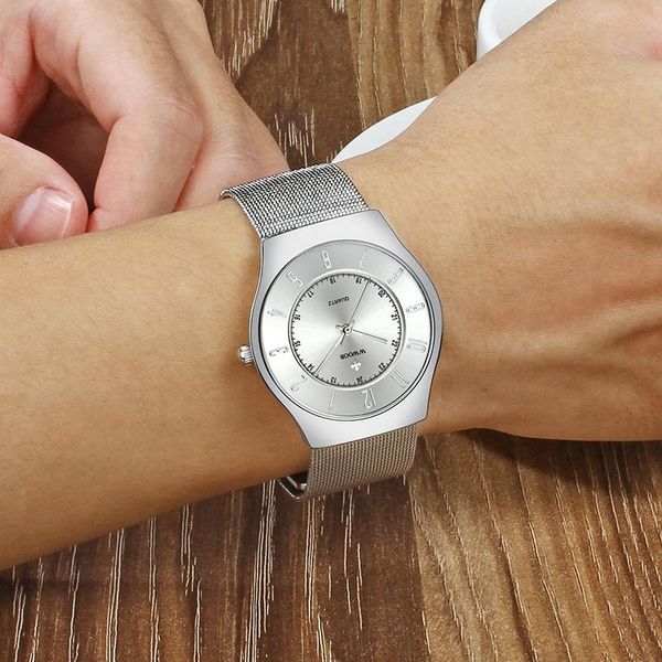 wristwatches wwoor men quartz watches waterproof date clock man fashion silver mesh stainless steel wrist watch for xfcs, Slivery;brown
wristwatches wwoor men quartz watches waterproof date clock man fashion silver mesh stainless steel wrist watch for xfcs, Slivery;brown
