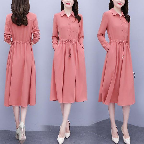 casual dresses women's 2021 spring style, loose-fitting belly, thin waist and long-sleeved dress, Black;gray
casual dresses women's 2021 spring style, loose-fitting belly, thin waist and long-sleeved dress, Black;gray