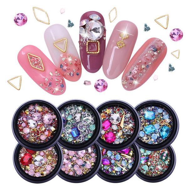 box mixed 3d rhinestones nail art decorations crystal gems jewelry gold ab shiny stones charm glass manicure accessories, Silver;gold
box mixed 3d rhinestones nail art decorations crystal gems jewelry gold ab shiny stones charm glass manicure accessories, Silver;gold