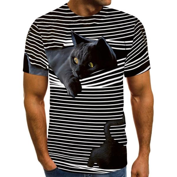 men's t-shirts 3d striped cat printed t shirt men summer tunics casual short sleeve man vintage pullover tee shirts camisetas, White;black
men's t-shirts 3d striped cat printed t shirt men summer tunics casual short sleeve man vintage pullover tee shirts camisetas, White;black