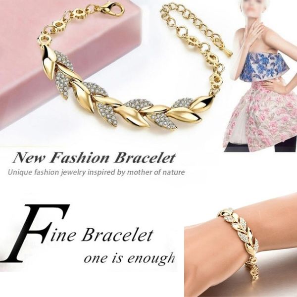 link, chain gold silver color leaf bracelets for women luxury crystal hand wedding fashion jewelry gift bracelet curb, Black
link, chain gold silver color leaf bracelets for women luxury crystal hand wedding fashion jewelry gift bracelet curb, Black