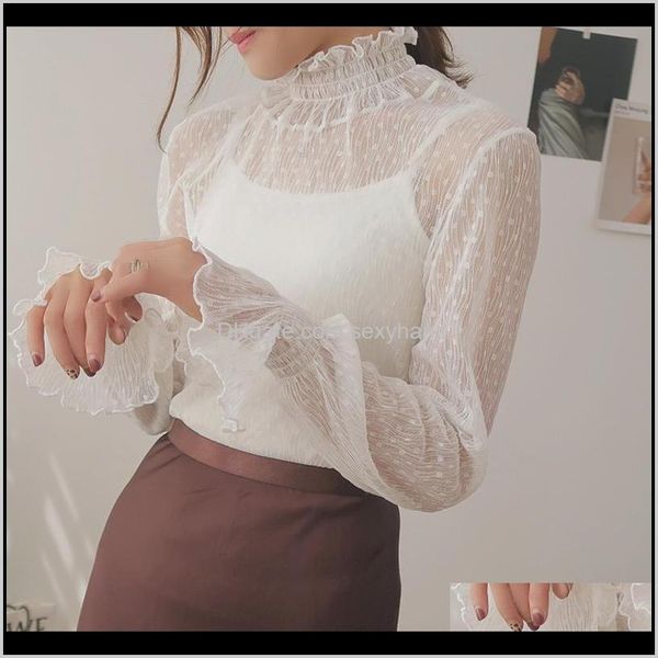 & shirts womens clothing apparel drop delivery 2021 transparent korean loose women lace blouse 3 colors female bottoming blouses plus size e, White
& shirts womens clothing apparel drop delivery 2021 transparent korean loose women lace blouse 3 colors female bottoming blouses plus size e, White