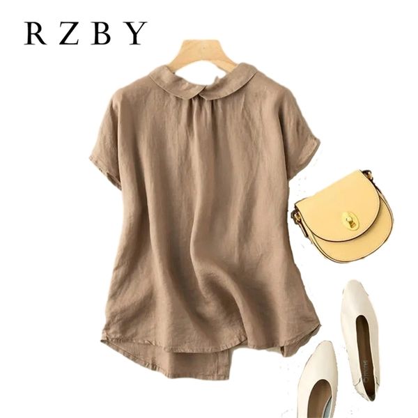 new arrival summer women peter pan collar short sleeve shirt all-matched casual cotton linen loose blouse plus size rzby279 210401, White
new arrival summer women peter pan collar short sleeve shirt all-matched casual cotton linen loose blouse plus size rzby279 210401, White