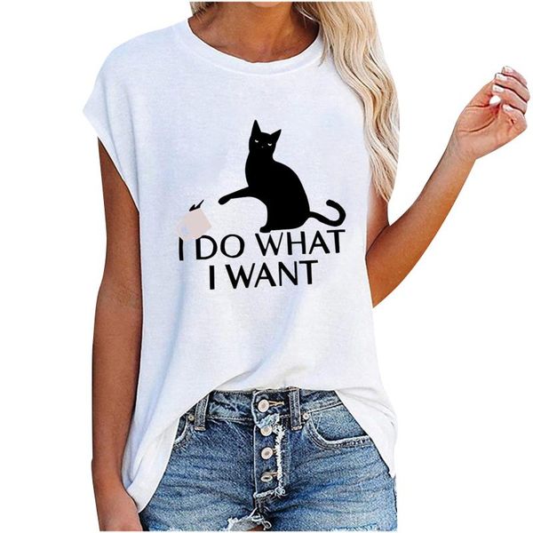 women's t-shirt for 2021 cool fashion t shirt women cat print i do waht want summer short sleeve female shirts s-2xl, White
women's t-shirt for 2021 cool fashion t shirt women cat print i do waht want summer short sleeve female shirts s-2xl, White