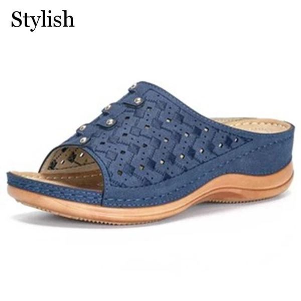 platform women slippers retro pu leather comfy sole wedge shoes casual sandals open toe wedges summer plus size female, Black
platform women slippers retro pu leather comfy sole wedge shoes casual sandals open toe wedges summer plus size female, Black
