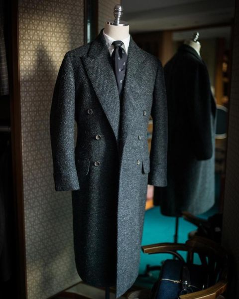 men's wool & blends formal man's winter long overcoat dark grey jacket coat big herringbone man clothing loose sleeves custom made, Black
men's wool & blends formal man's winter long overcoat dark grey jacket coat big herringbone man clothing loose sleeves custom made, Black