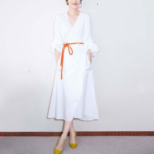 casual dresses summer runway designers dress women 2021 elegant vintage v-neck lantern long sleeve midi white robe femme, Black;gray
casual dresses summer runway designers dress women 2021 elegant vintage v-neck lantern long sleeve midi white robe femme, Black;gray