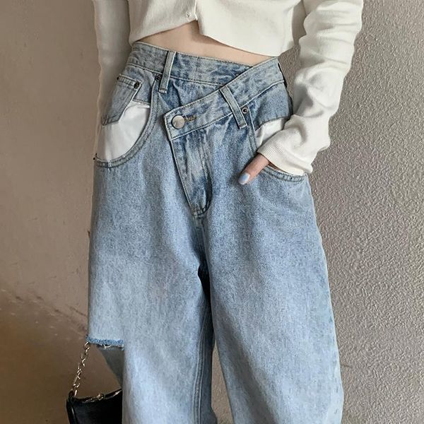 women's jeans light blue denim trousers retro wide-leg pants women's ripped high waist casual women
women's jeans light blue denim trousers retro wide-leg pants women's ripped high waist casual women