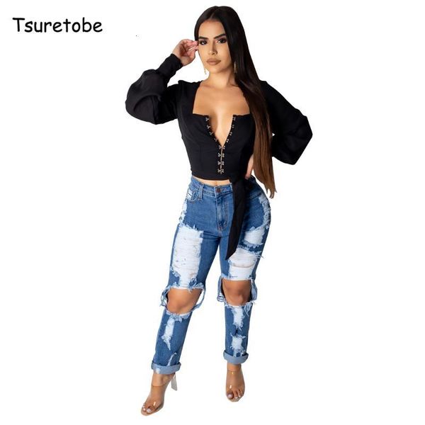 Women's Jeans Tsuretobe Sexy Ripped Hole High Waist Denim Pencil Pants Women Summer Fashion Elastic Long Casual Trousers Button Female 7A8L, Blue
Women's Jeans Tsuretobe Sexy Ripped Hole High Waist Denim Pencil Pants Women Summer Fashion Elastic Long Casual Trousers Button Female 7A8L, Blue