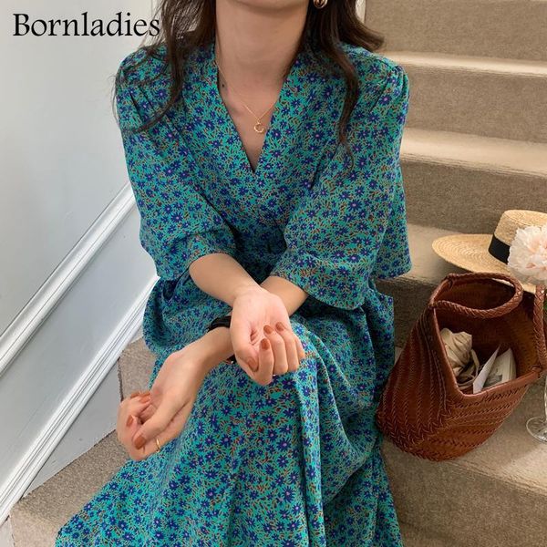 party dresses bornladies summer dress vintage v-neck floral print ladies long short sleeve lace-up female loose blue vestidos, White;black
party dresses bornladies summer dress vintage v-neck floral print ladies long short sleeve lace-up female loose blue vestidos, White;black