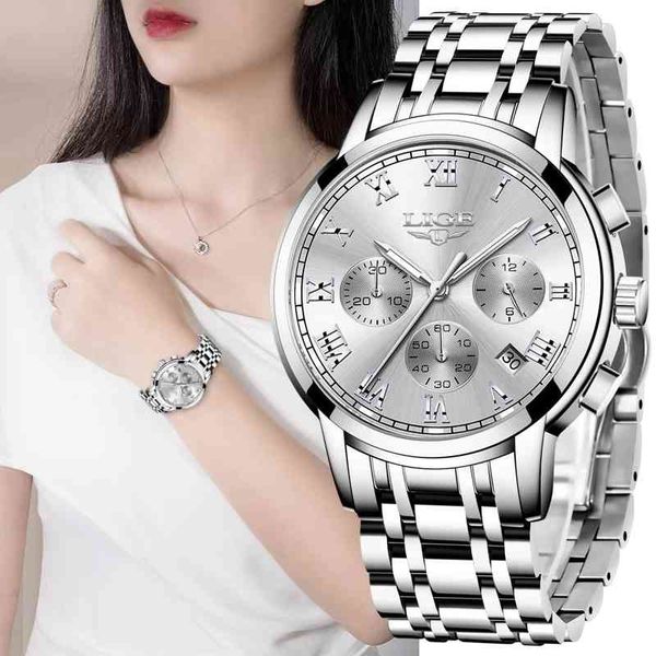 lige new fashion women watch brand luxury creative ladies waterproof quartz date wrist relogio feminino 2021+box, Silver
lige new fashion women watch brand luxury creative ladies waterproof quartz date wrist relogio feminino 2021+box, Silver