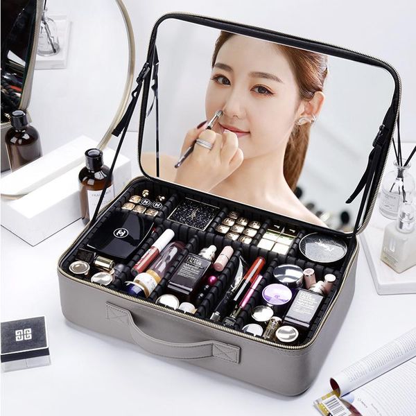 professional makeup organizer with mirror travel beauty cosmetic case for make up storage bag nail tool box suitcases boxes & bins
professional makeup organizer with mirror travel beauty cosmetic case for make up storage bag nail tool box suitcases boxes & bins