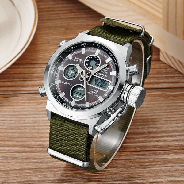 digital quartz led waterproof mens watches wristwatches canvas brand black alarm date military sport male hand clcoks, Slivery;brown
digital quartz led waterproof mens watches wristwatches canvas brand black alarm date military sport male hand clcoks, Slivery;brown