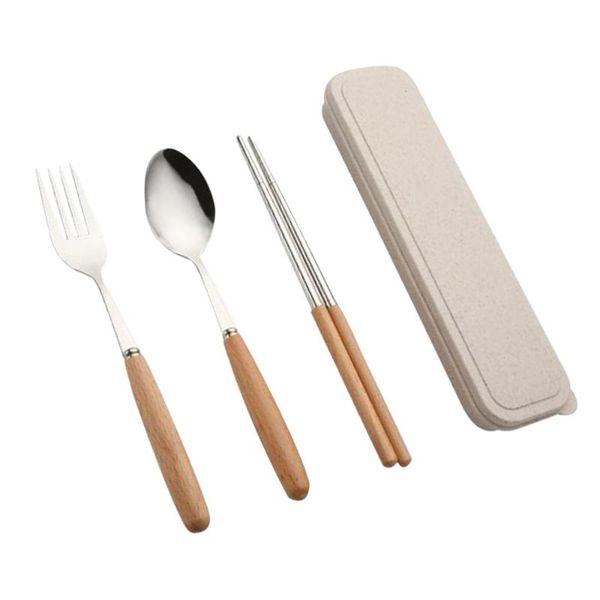3pcs stainless steel chopsticks spoon fork set wood handle portable tableware with case for travel home camping (chopsticks and
3pcs stainless steel chopsticks spoon fork set wood handle portable tableware with case for travel home camping (chopsticks and