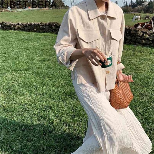 summer fall women jacket casual pockets cargo oversize cotton and linen wild outerwear split buttons short jk8571 210922, Black;brown
summer fall women jacket casual pockets cargo oversize cotton and linen wild outerwear split buttons short jk8571 210922, Black;brown