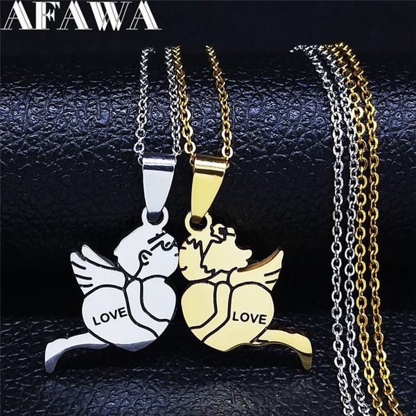 cut love heart angle stainless steel chain necklaces women/men gold silver color statement necklace jewelry collar nxh9s02 pendant 
cut love heart angle stainless steel chain necklaces women/men gold silver color statement necklace jewelry collar nxh9s02 pendant