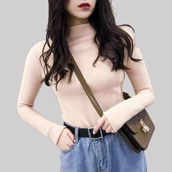 women's blouses & shirts 2021 plus velvet bottoming shirt slim slimming semi-high collar solid color pullover female long sleeve, White
women's blouses & shirts 2021 plus velvet bottoming shirt slim slimming semi-high collar solid color pullover female long sleeve, White