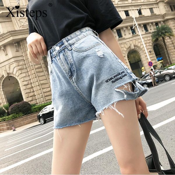 xisteps high waist loose short jeans for women light blue ripped holes slim denim shorts student summer 2021 casual women's, White;black
xisteps high waist loose short jeans for women light blue ripped holes slim denim shorts student summer 2021 casual women's, White;black