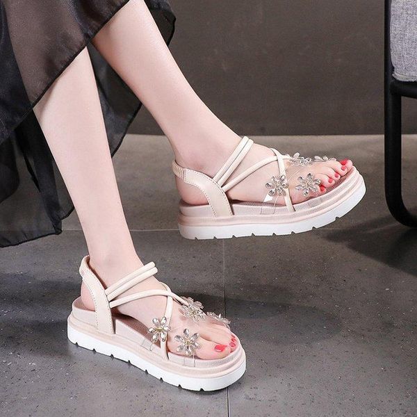 sandals women's 2021 summer round head thick bottom flower rivet platform heel, Black
sandals women's 2021 summer round head thick bottom flower rivet platform heel, Black