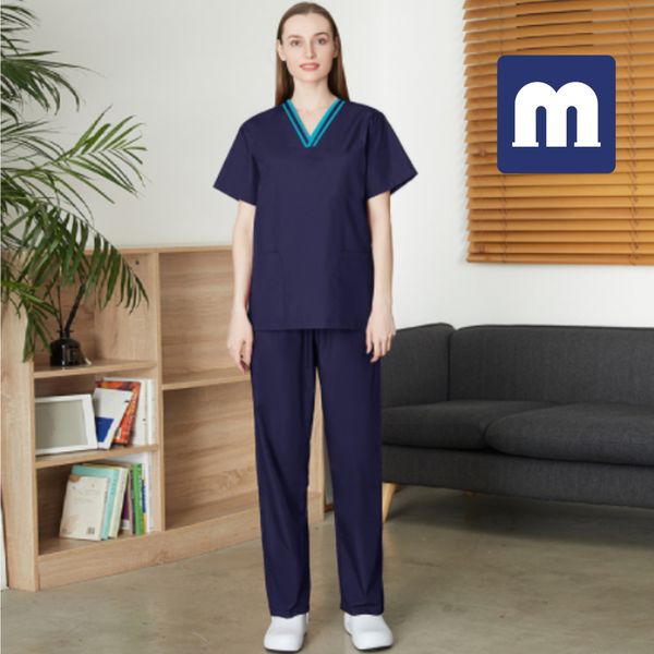 065 scrubs hospital uniform women's two piece pants nurse high end hand washing female t work elastic brush clothes pet beauty, White
065 scrubs hospital uniform women's two piece pants nurse high end hand washing female t work elastic brush clothes pet beauty, White
