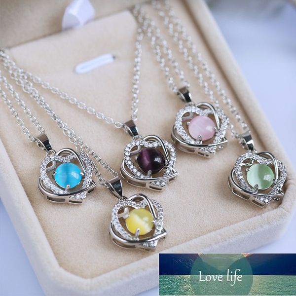 huitan trendy heart necklace inlaid with natural opal crystal pendant necklace birthday gift jewelry for women, Golden;silver
huitan trendy heart necklace inlaid with natural opal crystal pendant necklace birthday gift jewelry for women, Golden;silver