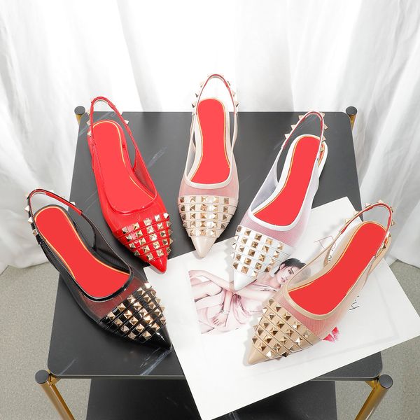 2022 rivets metal sandals luxury designers cusp shoes flat non slip women slippers calfskin leather slides high quality, Black
2022 rivets metal sandals luxury designers cusp shoes flat non slip women slippers calfskin leather slides high quality, Black