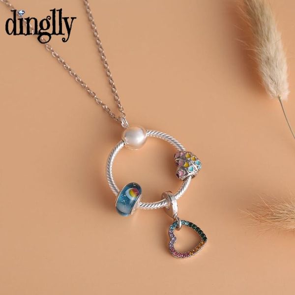 pendant necklaces dinglly ocean style crystal rainbow heart necklace for women glass beads charm lovers party jewelry gifts, Silver
pendant necklaces dinglly ocean style crystal rainbow heart necklace for women glass beads charm lovers party jewelry gifts, Silver