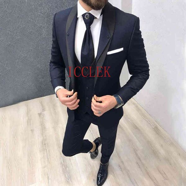 men's suits & blazers costume homme tailor made navy blue slim fit wedding for groom tuxedos 3 pieces groomsmen terno uc10, White;black
men's suits & blazers costume homme tailor made navy blue slim fit wedding for groom tuxedos 3 pieces groomsmen terno uc10, White;black