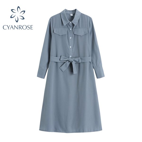 elegant vintage pockets design women's cotton shirt dress summer high waist frenulum a-line long dress ladies office dress 210417, Black;gray
elegant vintage pockets design women's cotton shirt dress summer high waist frenulum a-line long dress ladies office dress 210417, Black;gray