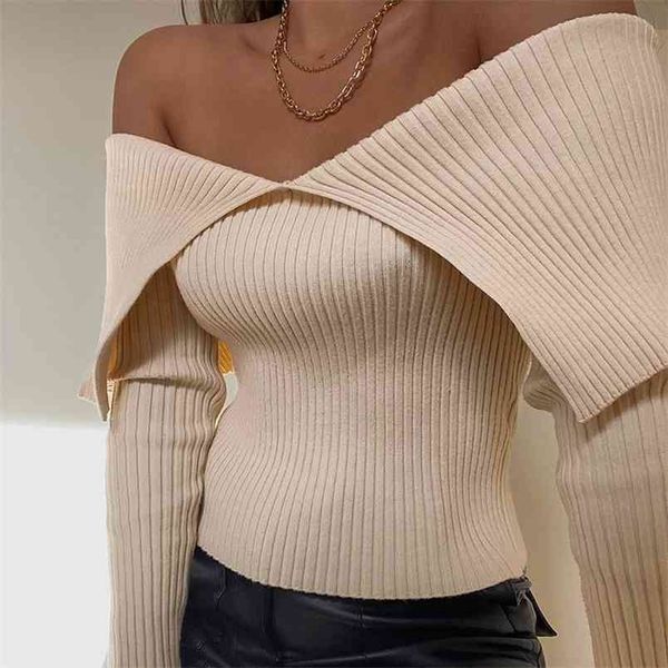 ribbed knit off shoulder cropped tshirt women fashion chic fall winter long sleeve khaki t-shirt elastic pullovers tee 210510, White
ribbed knit off shoulder cropped tshirt women fashion chic fall winter long sleeve khaki t-shirt elastic pullovers tee 210510, White