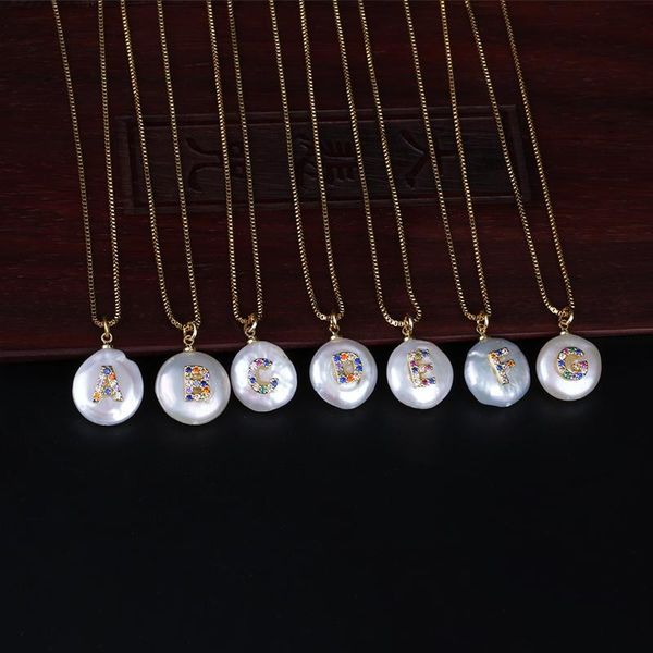mix color cz initial 26 alphabet letter name charm real pearl pendant dainty chain choker necklace for women chokers, Golden;silver
mix color cz initial 26 alphabet letter name charm real pearl pendant dainty chain choker necklace for women chokers, Golden;silver