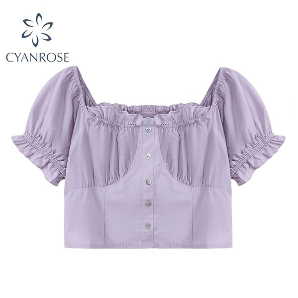 korean puff short sleeve crop blouse for ladies single breasted elastic slim women's shirt elegant stylish sweet femme 210515, White
korean puff short sleeve crop blouse for ladies single breasted elastic slim women's shirt elegant stylish sweet femme 210515, White