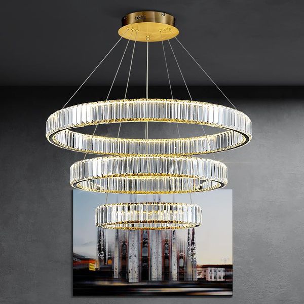 pendant lamps modern luxury crystal ring led light golden circle villa suspension hanging lamp for living room bedroom restaurant
pendant lamps modern luxury crystal ring led light golden circle villa suspension hanging lamp for living room bedroom restaurant