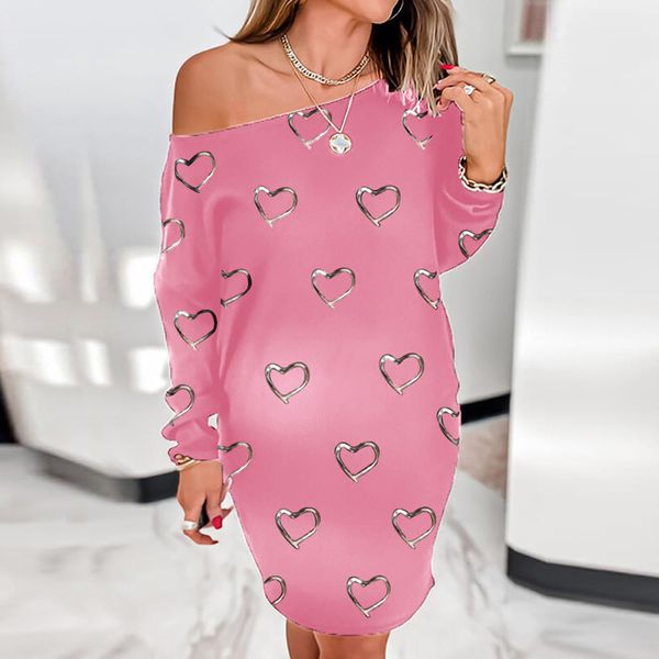 women one off shoulder autumn shirt dress lady loose hearts print long sleeve mini dresses female casual, Black;gray
women one off shoulder autumn shirt dress lady loose hearts print long sleeve mini dresses female casual, Black;gray