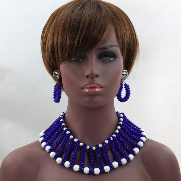earrings & necklace african crystal bead weaving bridal jewelry set for wedding party handmade nigerian traditional hx139, Silver
earrings & necklace african crystal bead weaving bridal jewelry set for wedding party handmade nigerian traditional hx139, Silver