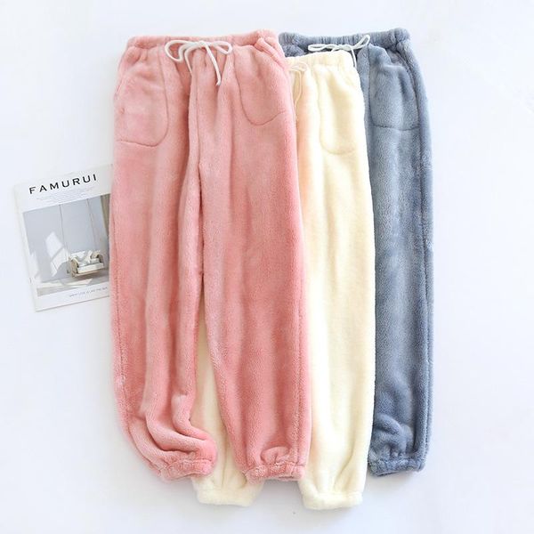 women's sleepwear winter pajamas home pants for women elastic trousers loose warm thicken fannel pijamas autumn nightwear, Black;red
women's sleepwear winter pajamas home pants for women elastic trousers loose warm thicken fannel pijamas autumn nightwear, Black;red