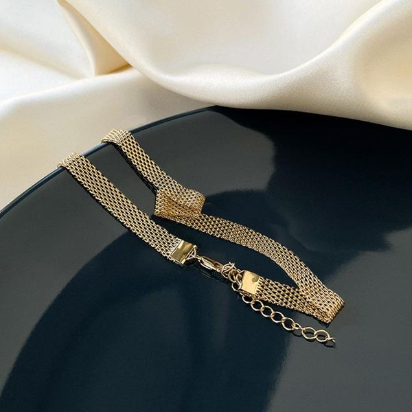chokers minimalist gold color metallic braid necklace for women femme stylish shiny chain wedding jewelry accessories, Golden;silver
chokers minimalist gold color metallic braid necklace for women femme stylish shiny chain wedding jewelry accessories, Golden;silver