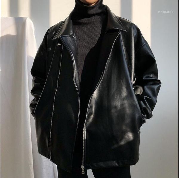 men's fur & faux biker leather jacket korean version spring and autumn style apricot flight relaxed leisure lapel coat., Black
men's fur & faux biker leather jacket korean version spring and autumn style apricot flight relaxed leisure lapel coat., Black