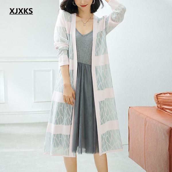 women's knits & tees xjxks 2021 spring autumn fashion v-neck women long sweater wool knit cardigan coat, White
women's knits & tees xjxks 2021 spring autumn fashion v-neck women long sweater wool knit cardigan coat, White