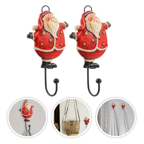 hooks & rails 2pcs decoration hook coat hanging stylish santa claus (random style)