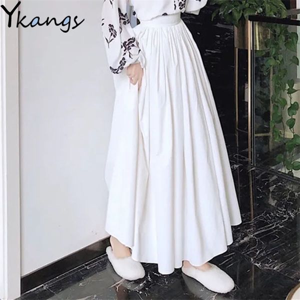 elegant white big swing maxi pleated skirt spring elastic high waist loose long women korean style vintage chiffon 210421, Black
elegant white big swing maxi pleated skirt spring elastic high waist loose long women korean style vintage chiffon 210421, Black