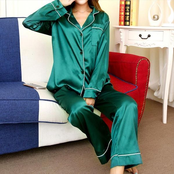 2 pieces pajamas silk womens sleepwears satin set autumn long sleeve ladies pyjamas home clothes, Black;red
2 pieces pajamas silk womens sleepwears satin set autumn long sleeve ladies pyjamas home clothes, Black;red