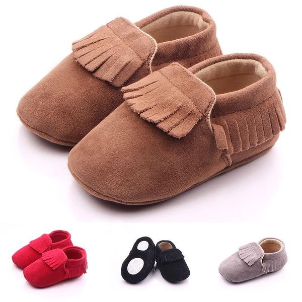 first walkers 2021 born baby boy girl moccasins shoes fringe soft soled non-slip footwear crib pu suede leather walker