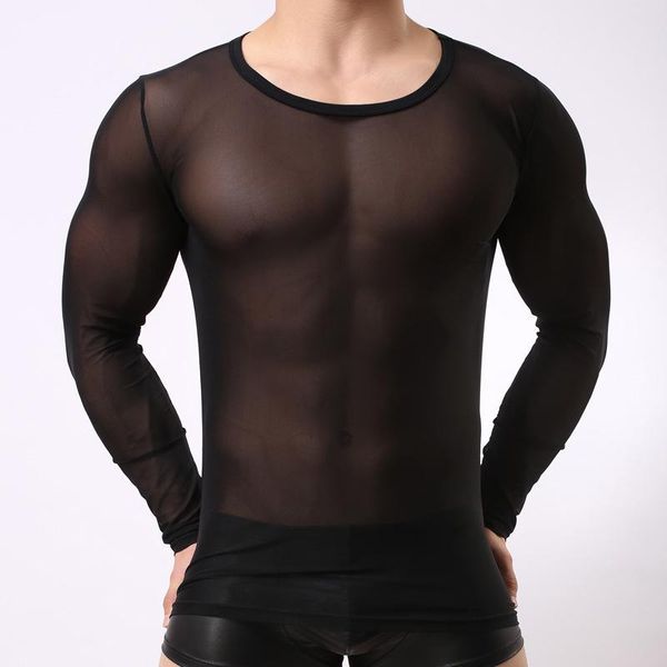 men' tank men ' transparent mesh long sleeve gay night club clothing gauze tights t shirts black white see through undershirt, White;black
men' tank men ' transparent mesh long sleeve gay night club clothing gauze tights t shirts black white see through undershirt, White;black