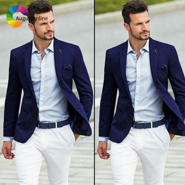 men's suits & blazers navy blue men classic tailored made white pants slim fit man for business casual groomsmen costume terno mas, White;black
men's suits & blazers navy blue men classic tailored made white pants slim fit man for business casual groomsmen costume terno mas, White;black
