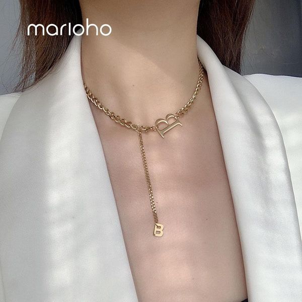 marioho simplicity titanium steel jewelry b letter pendant necklace for women stainless chain party gift necklaces, Silver
marioho simplicity titanium steel jewelry b letter pendant necklace for women stainless chain party gift necklaces, Silver